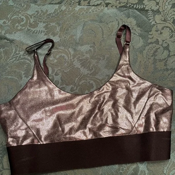 Heroine sport shiny silver bra top - Picture 1 of 2